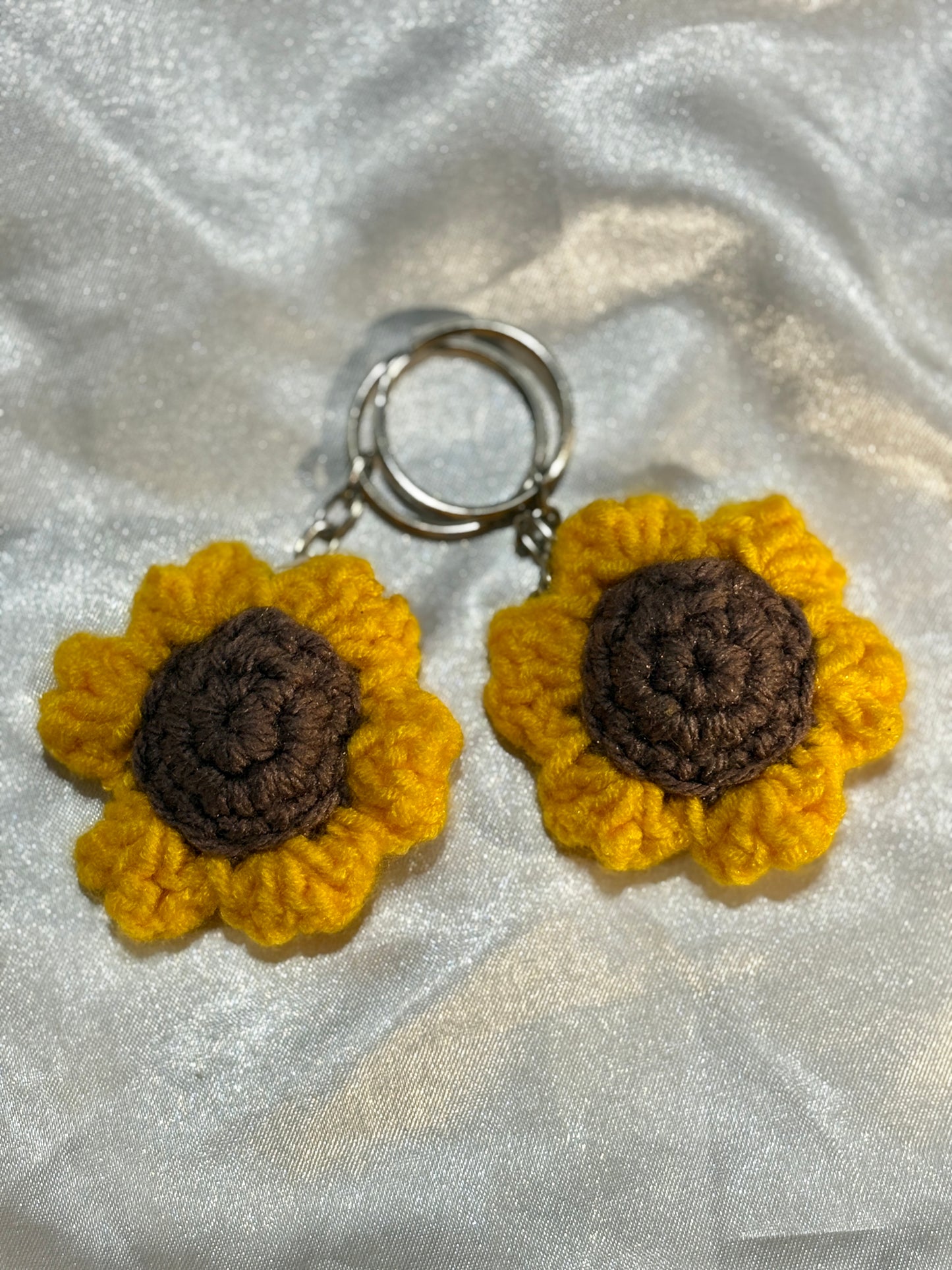 Crochet Sunflower Keychain