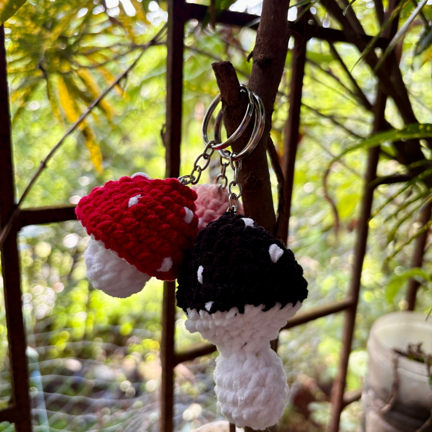 Crochet Mushroom Pop-It Keychain π