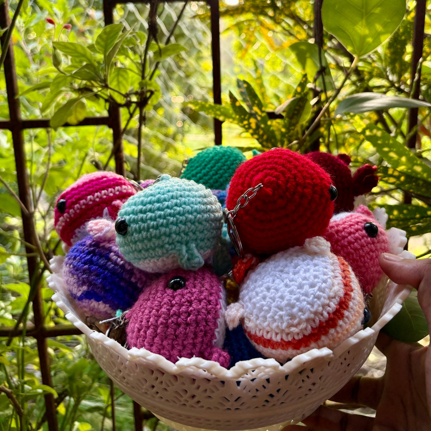 Crochet Whale Keychain