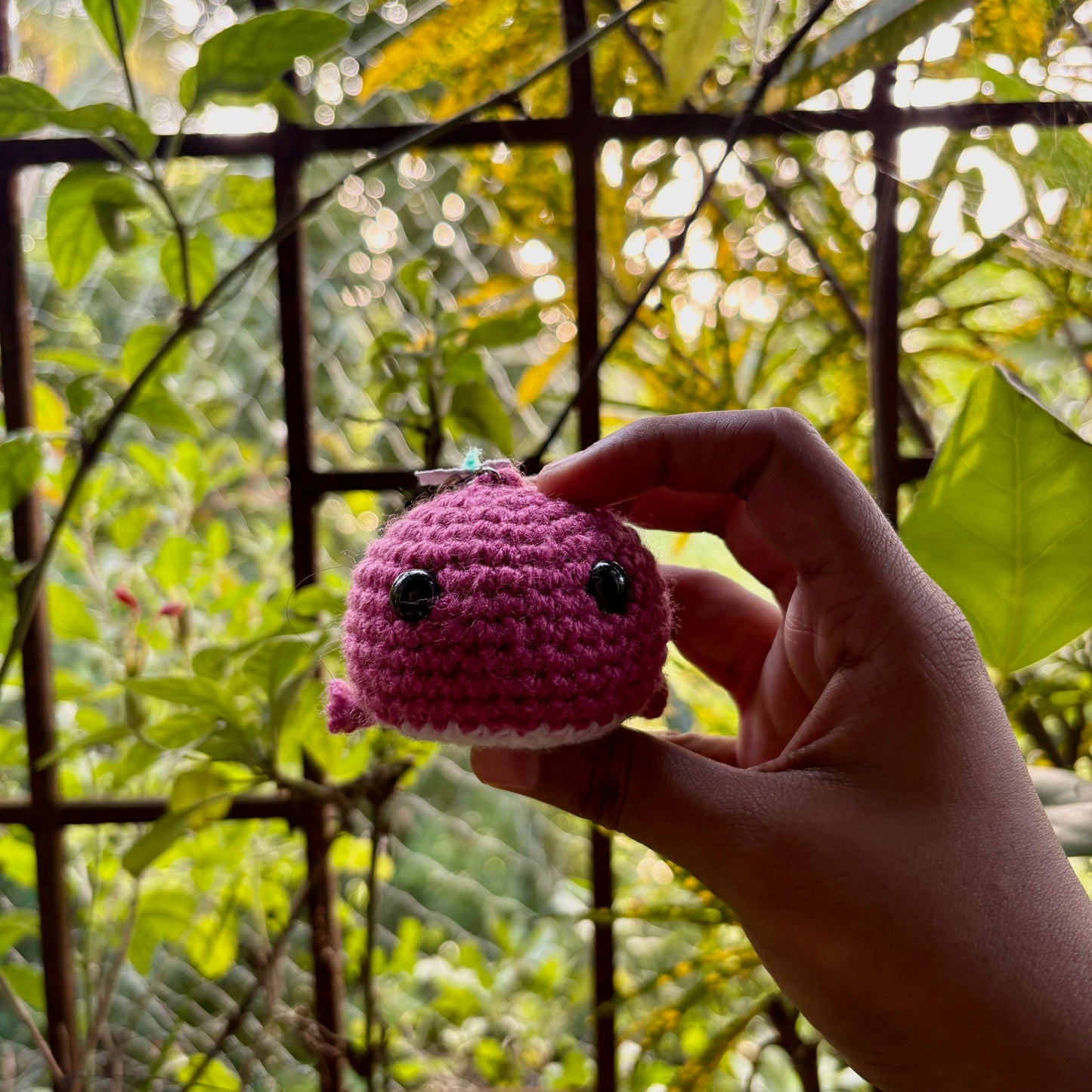 Crochet Whale Keychain