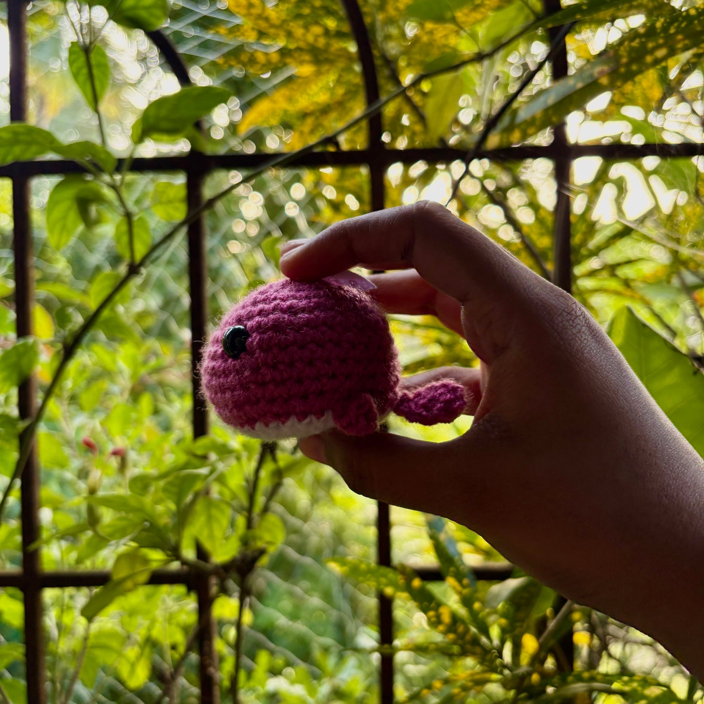 Crochet Whale Keychain