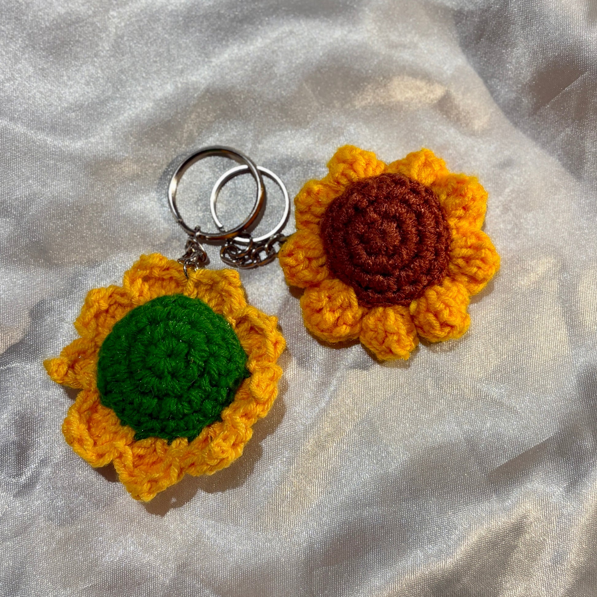 Green and Brown Sunflower keychain