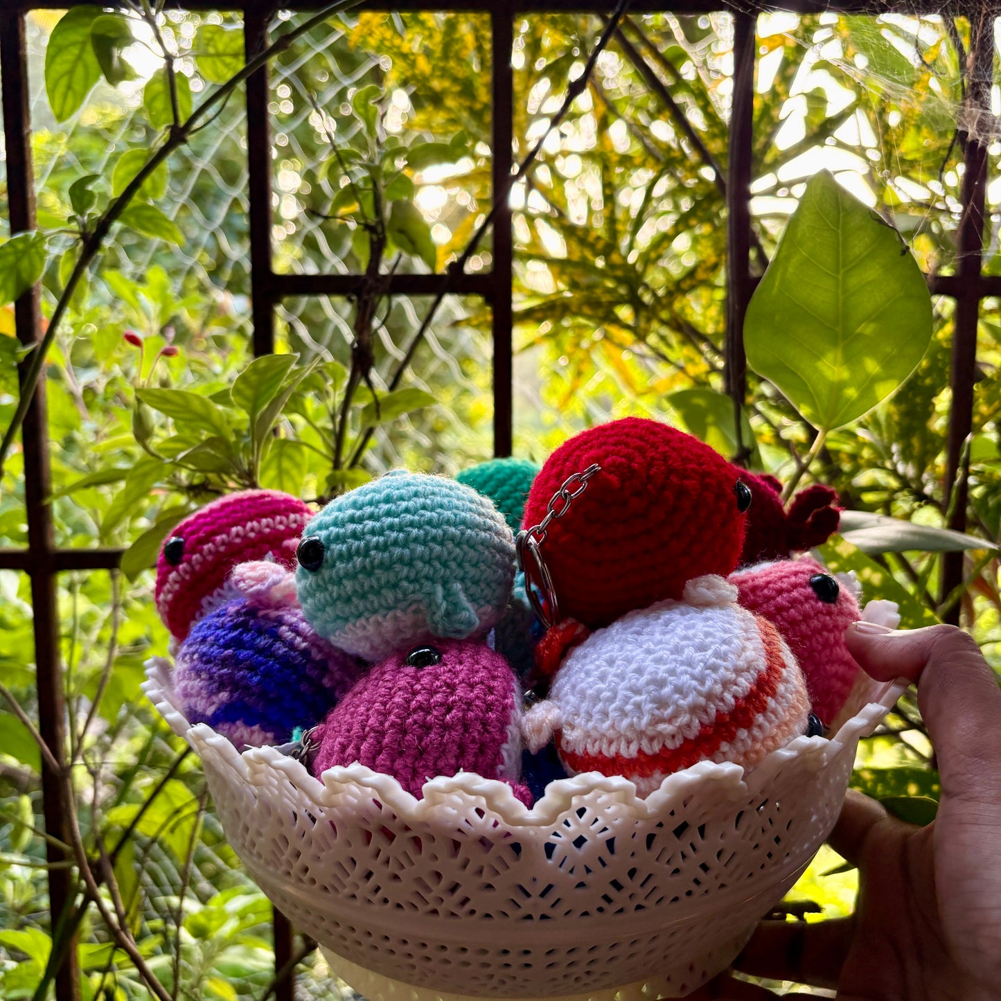 Crochet Whale Keychain