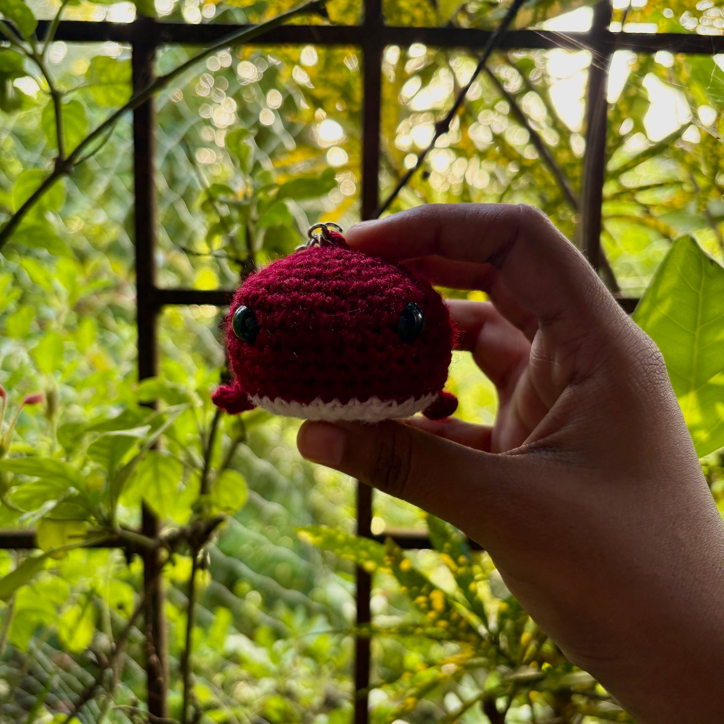 Crochet Whale Keychain