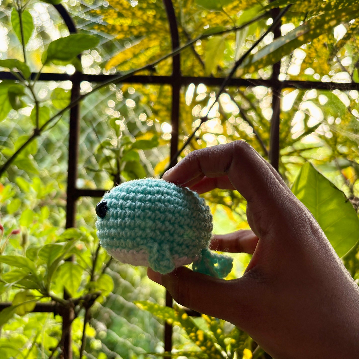 Crochet Whale Keychain