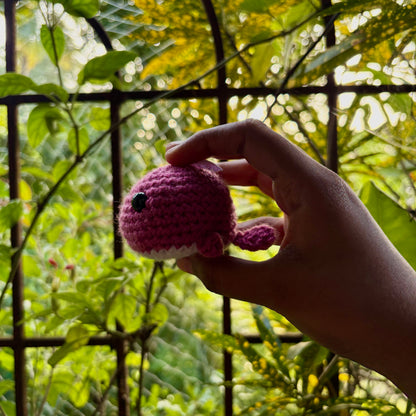 Crochet Whale Keychain