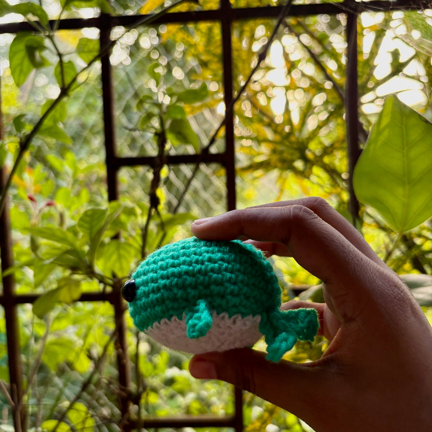 Crochet Whale Keychain