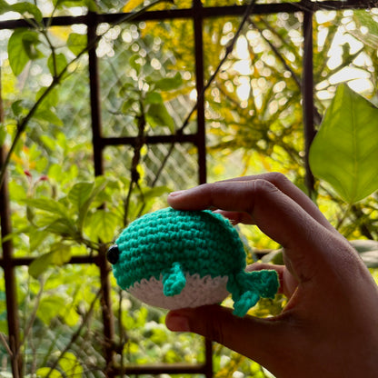 Crochet Whale Keychain