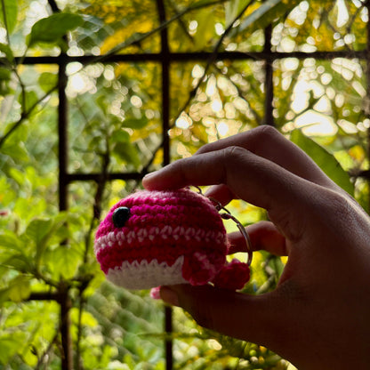 Crochet Whale Keychain