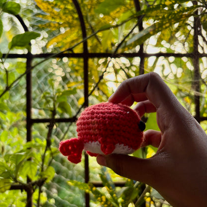 Crochet Whale Keychain