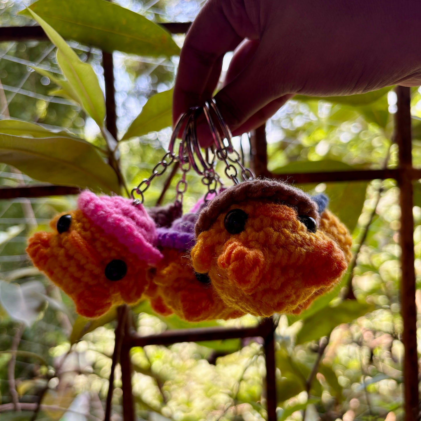 Crochet Chicken Keychain with Hat 🐔🎩