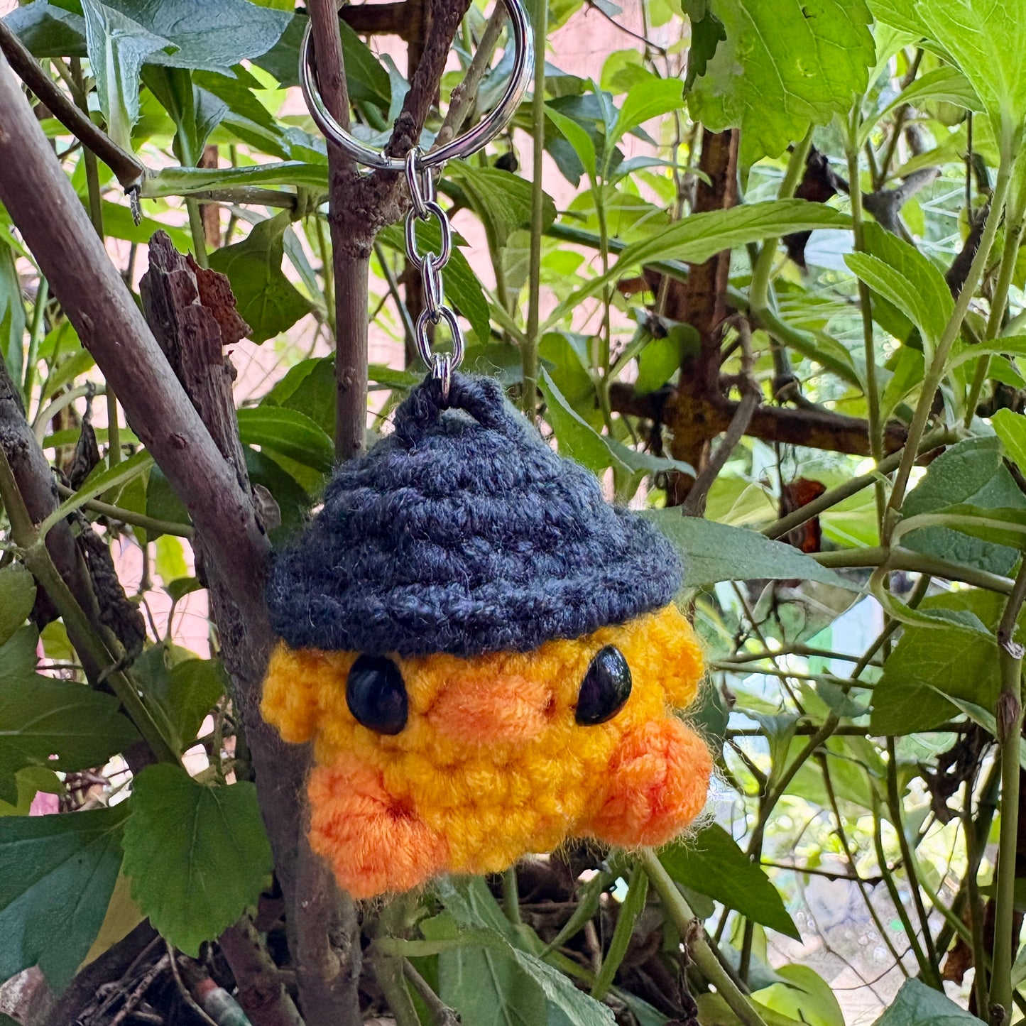 Crochet Chicken Keychain with Hat 🐔🎩