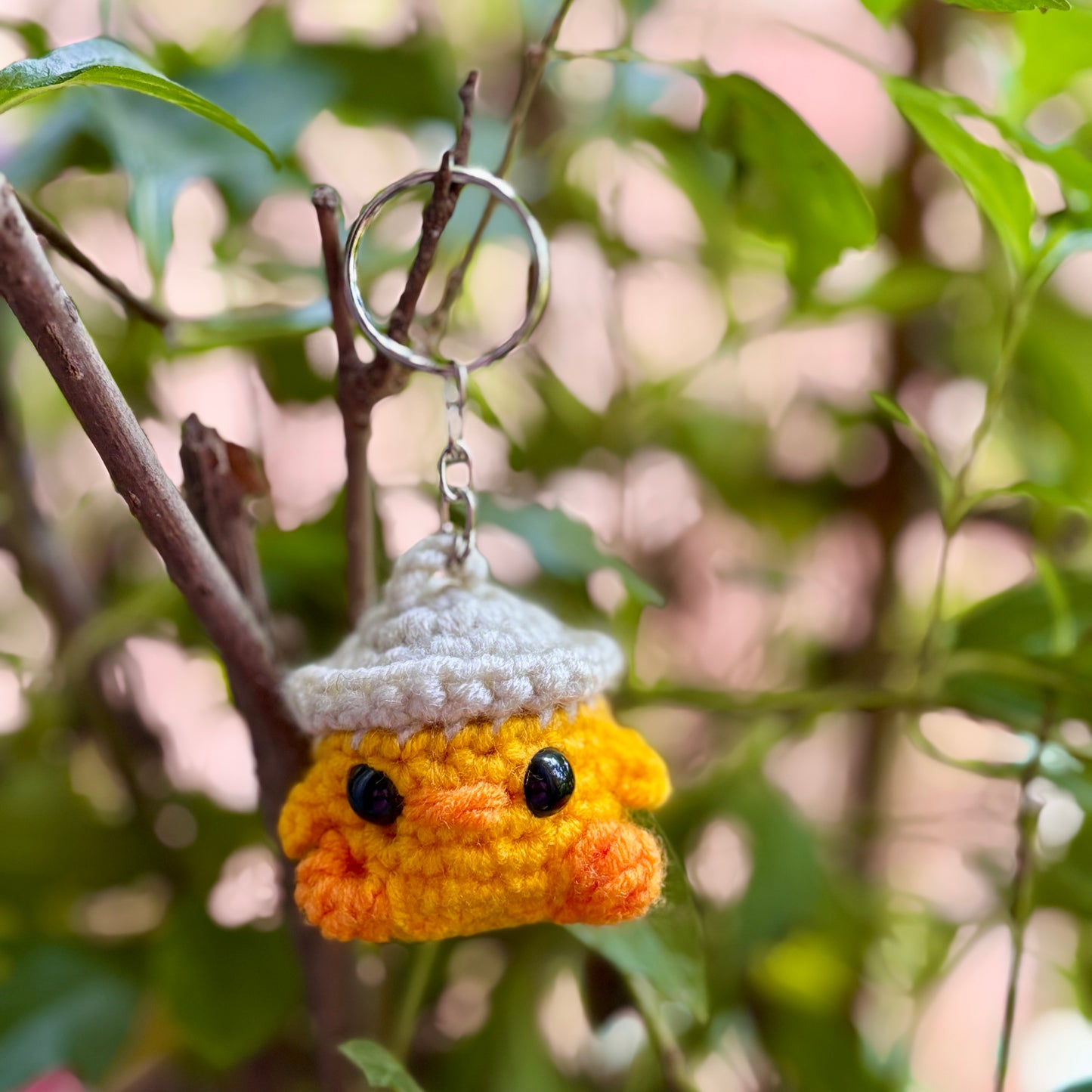 Crochet Chicken Keychain with Hat 🐔🎩