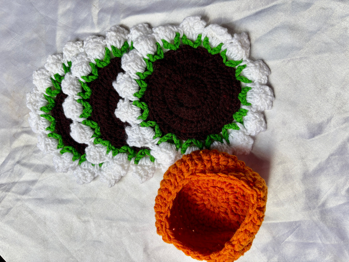 Crochet Coaster & Pot Cover Set