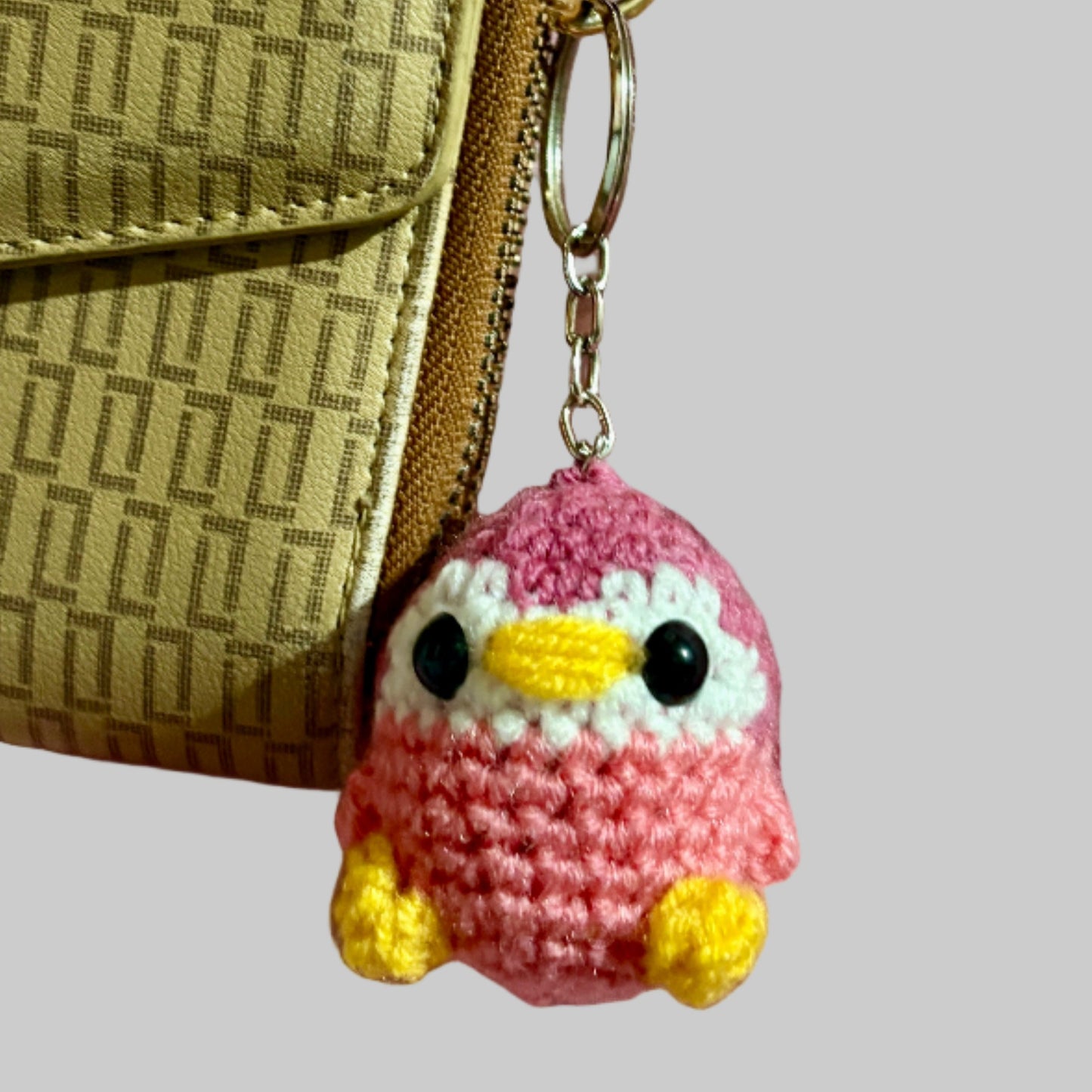 Pink penguin keychain and bagcharm