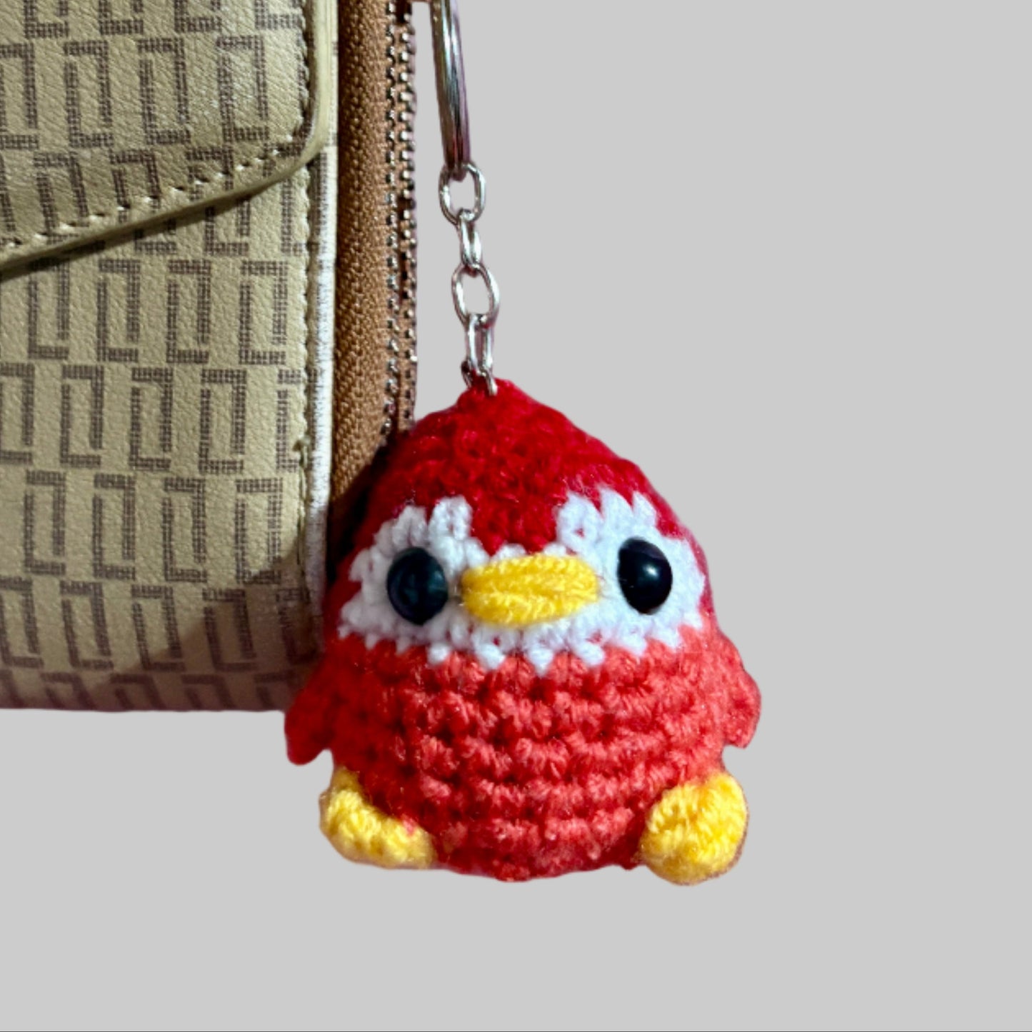 Red penguin keychain and bag charm