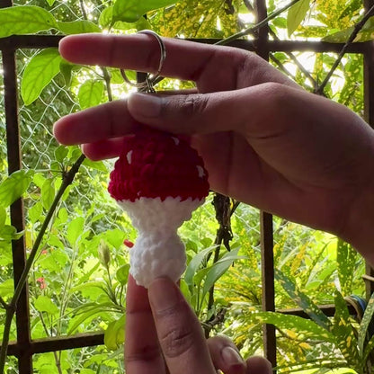 Crochet Mushroom Pop-It Keychain 🍄